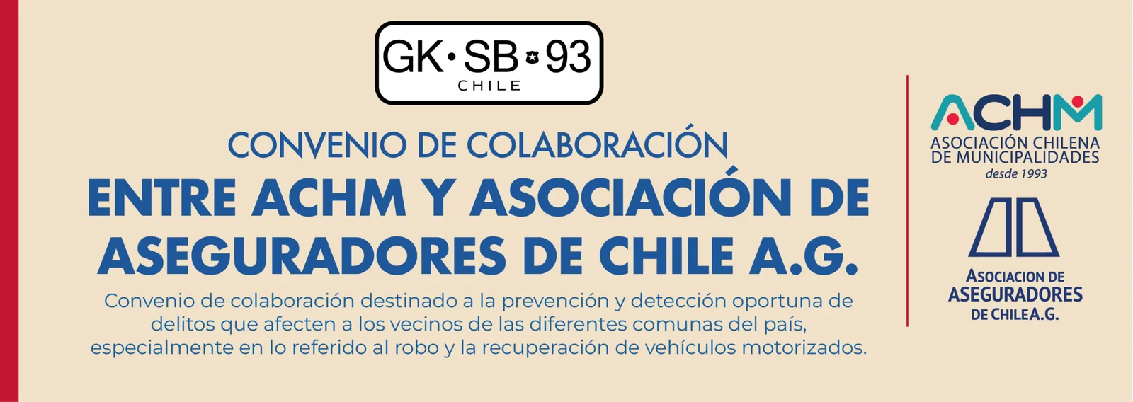 Convenio colaboración entre la Asociación Chilena de Municipalidades y la Asociación de Aseguradores de Chile